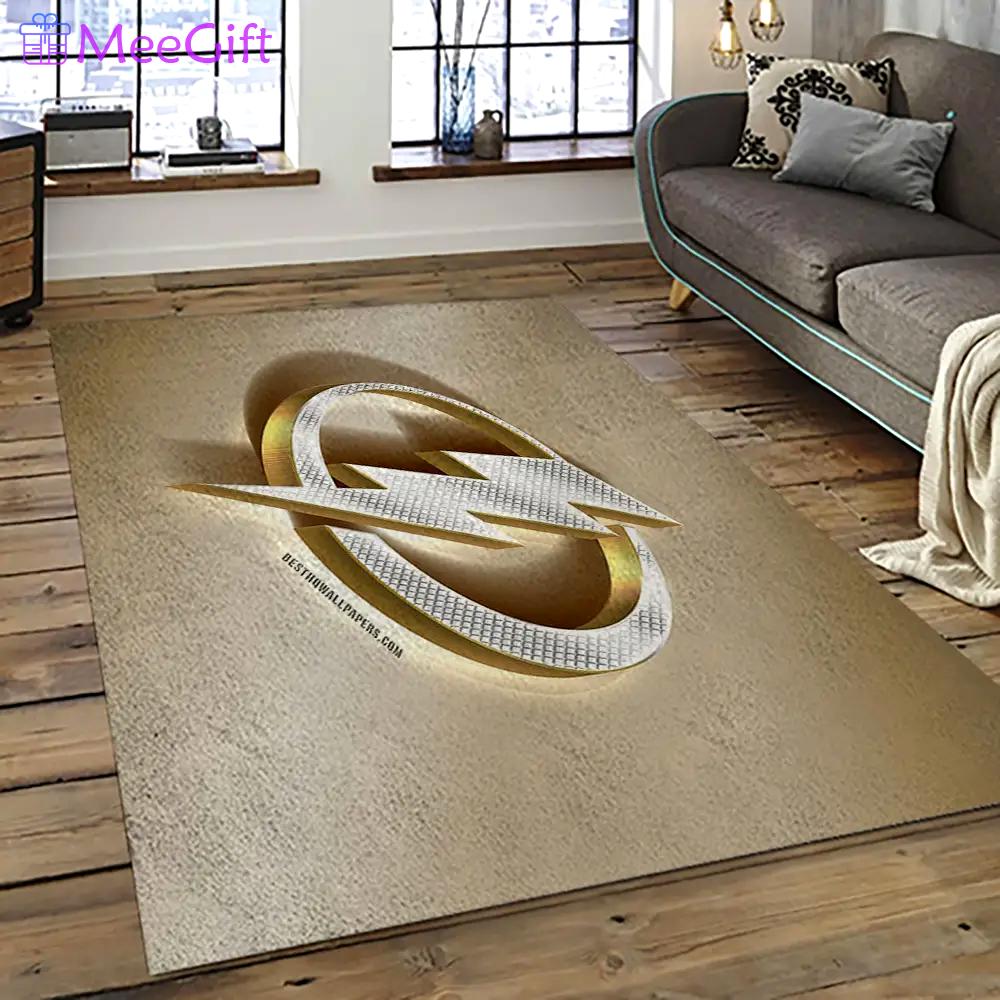 Nhl tampa bay lightning hockey team logo sport carpet rectangle area rug for living room tbl42 Rectangle Rug