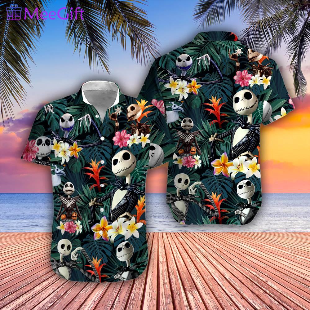 Nightmare before christmas hawaiian shirt tropical jack skellington hawaiian shirt Hawaii Shirt Shorts & Flip Flops