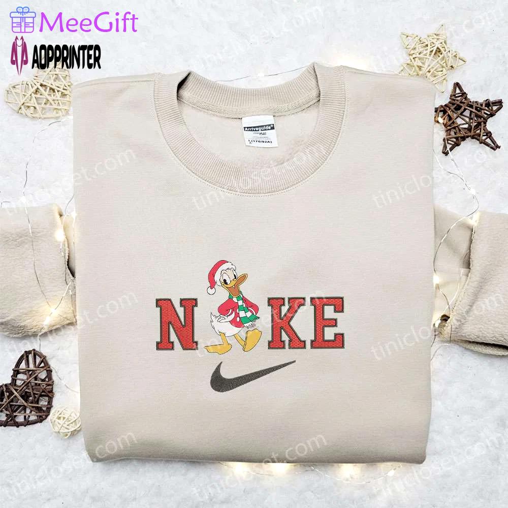 Nike christmas x donald duck laughing embroidered sweatshirt: disney movie shirt best gift ideas Embroidered Shirt