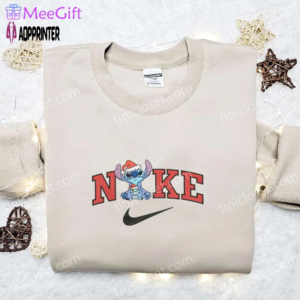 Nike christmas x stitch xmas hat & scrump sweatshirt: movie embroidered shirt best gift ideas Embroidered Shirt