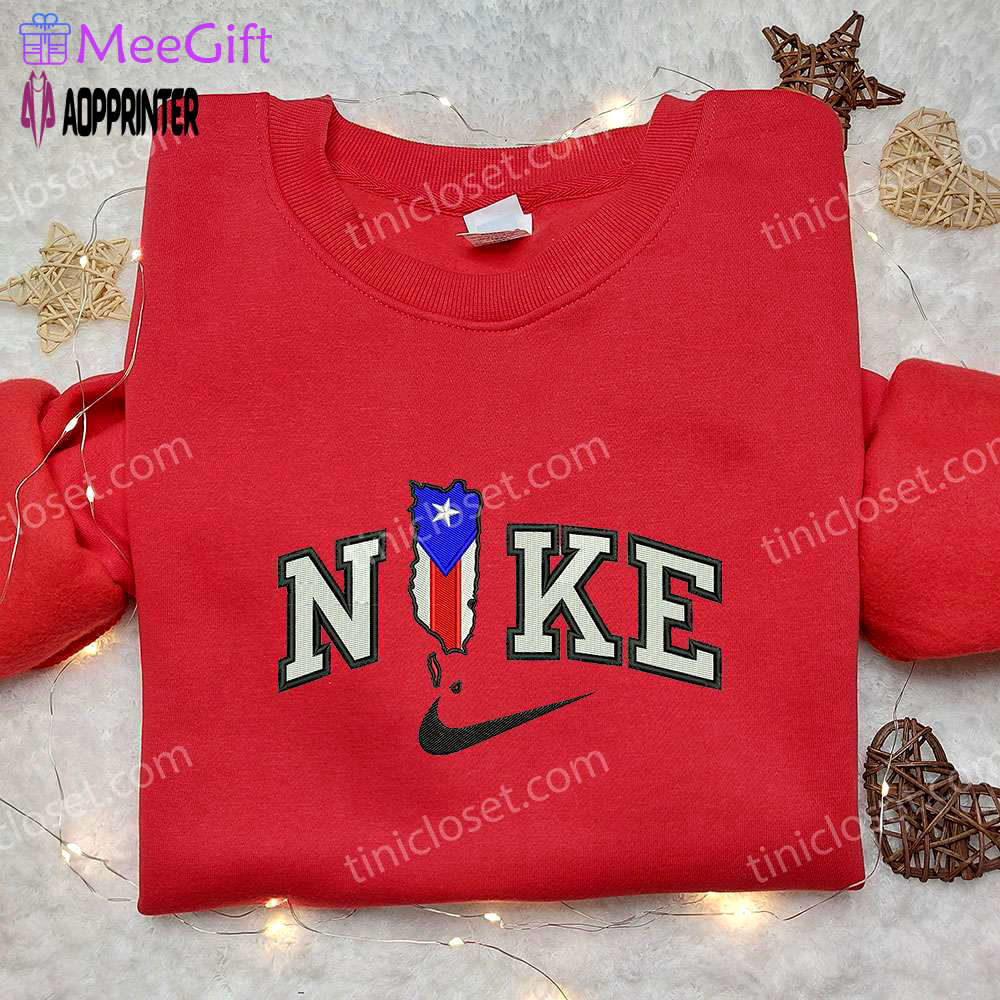Nike embroidered puerto rican flag shirt – national pride inspired Embroidered Shirt