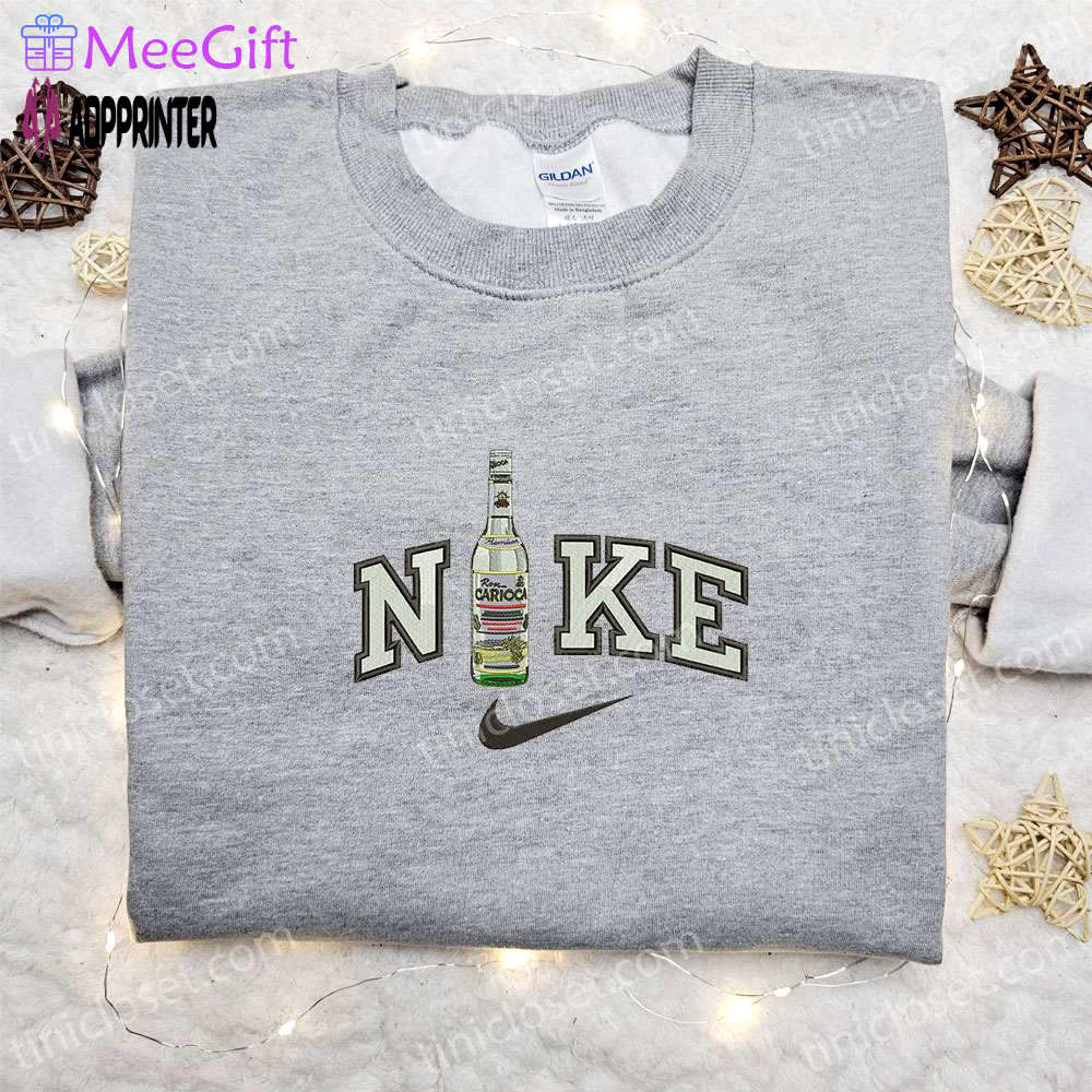 Nike embroidered shirt: carioca bottle x favorite drink inspired design Embroidered Shirt
