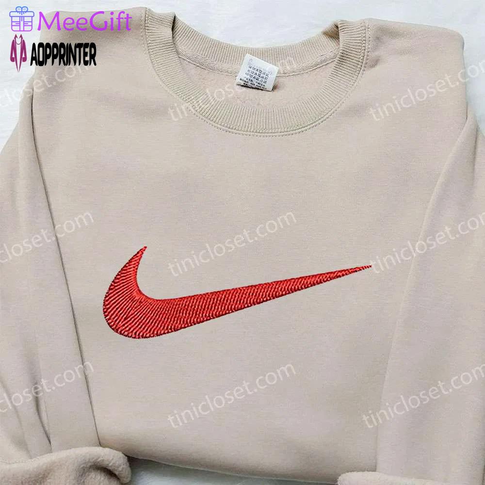 Nike inspired embroidered shirt: perfect family gifts for style enthusiasts Embroidered Shirt