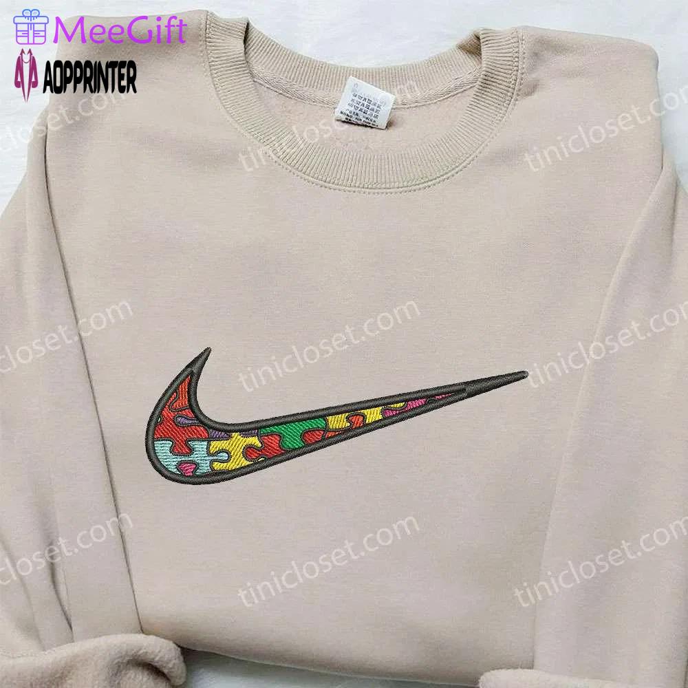 Nike puzzle embroidered shirt: best birthday gift idea nike inspired design Embroidered Shirt