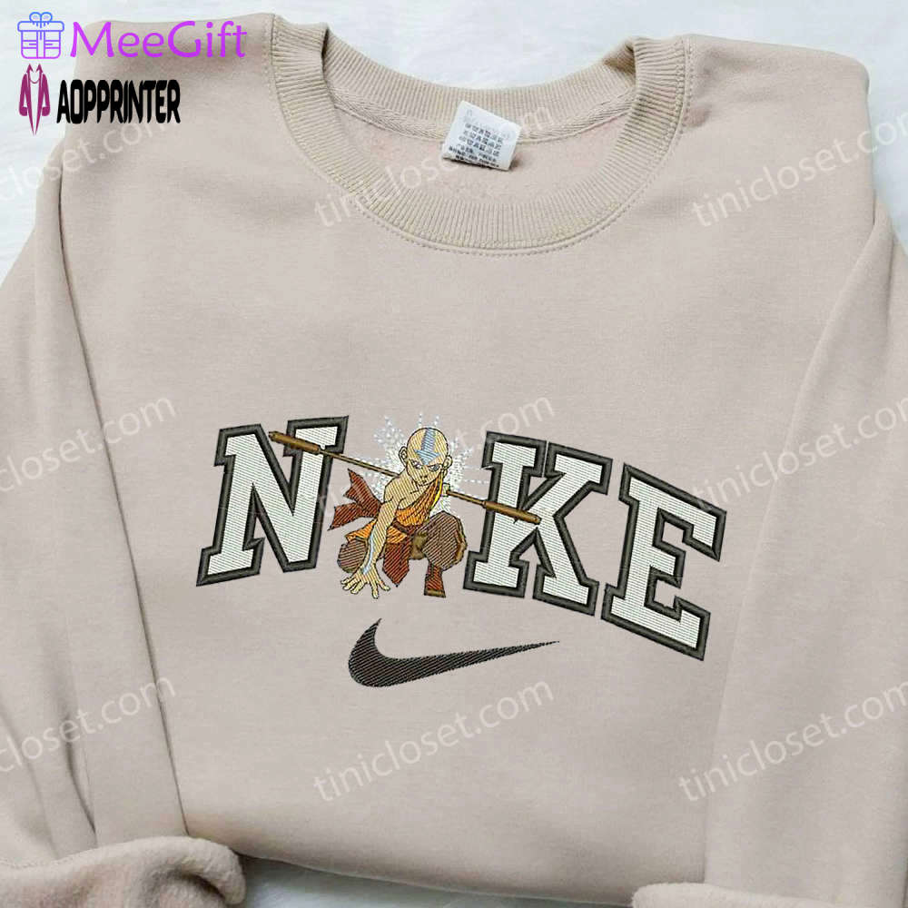 Nike x aang embroidered shirt – avatar the last airbender cartoon apparel Embroidered Shirt