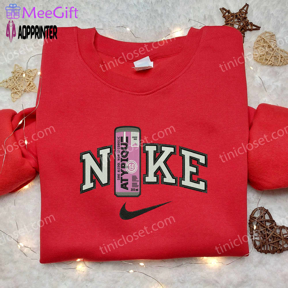 Nike x atypique alcohol embroidered shirt – stylish nike and drink inspired design Embroidered Shirt