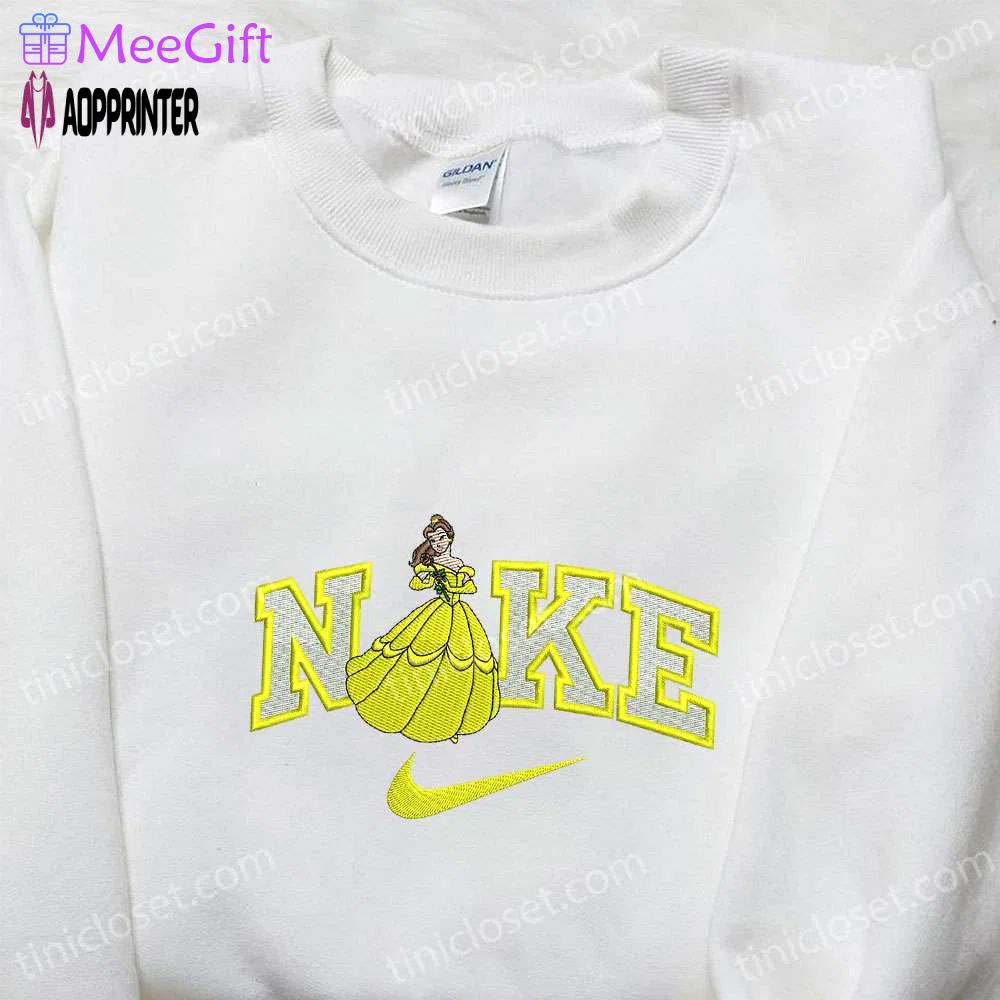 Nike x belle princess beauty and the beast embroidered hoodie – disney sweatshirt nike inspired shirt Embroidered Shirt