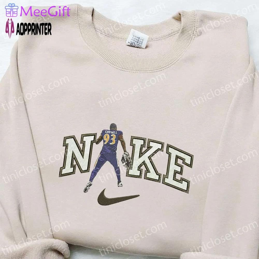 Nike x calais campbell embroidered sweatshirt nfl sport shirt best family gift ideas Embroidered Shirt