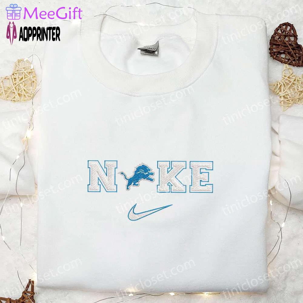 Nike x detroit lions logo embroidered shirt: authentic nfl sports apparel with nike inspiration Embroidered Shirt