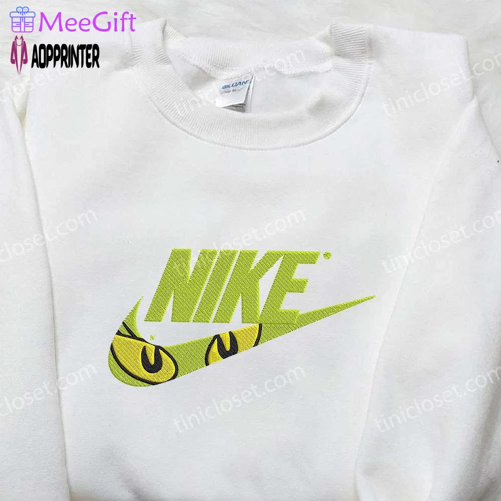 Nike x grinch eyes embroidered shirt: funny and stylish grinch embroidered shirt Embroidered Shirt