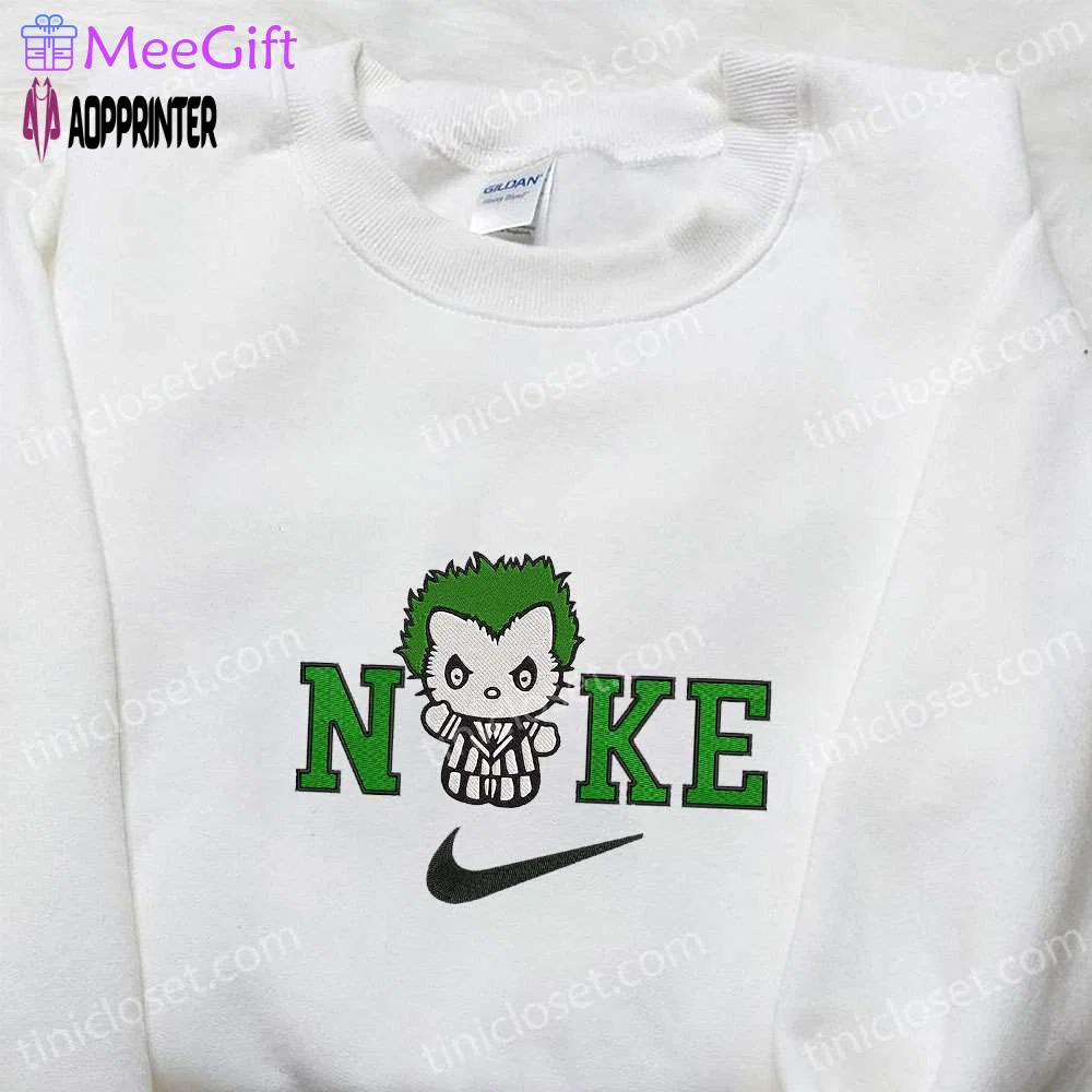 Nike x hello kitty beetlejuice embroidered hoodie: funny halloween sweatshirt for best family gifts Embroidered Shirt