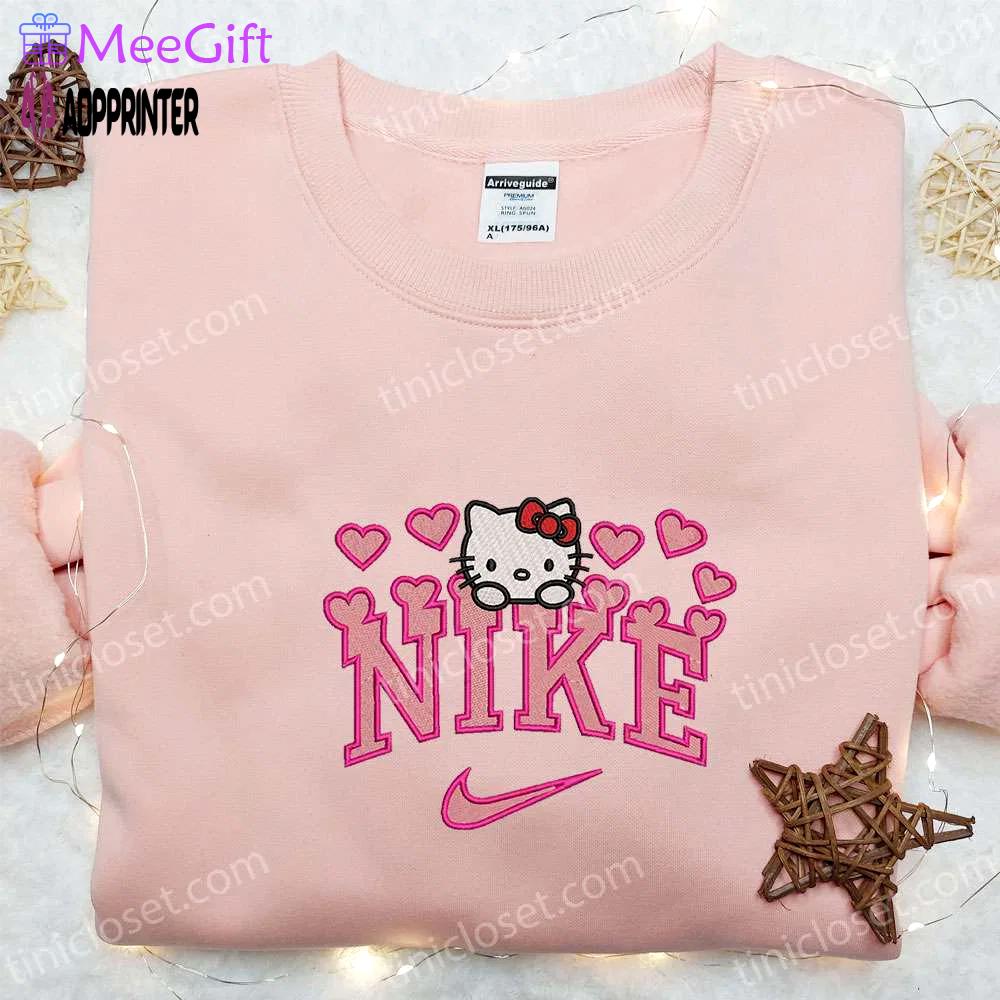 Nike x hello kitty hearts embroidered sweatshirt – valentine shirt nike inspired t-shirt Embroidered Shirt