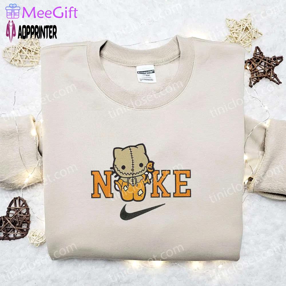Nike x hello kitty trick r treat sam hoodie: horror movie character embroidered sweatshirt & custom t-shirt Embroidered Shirt