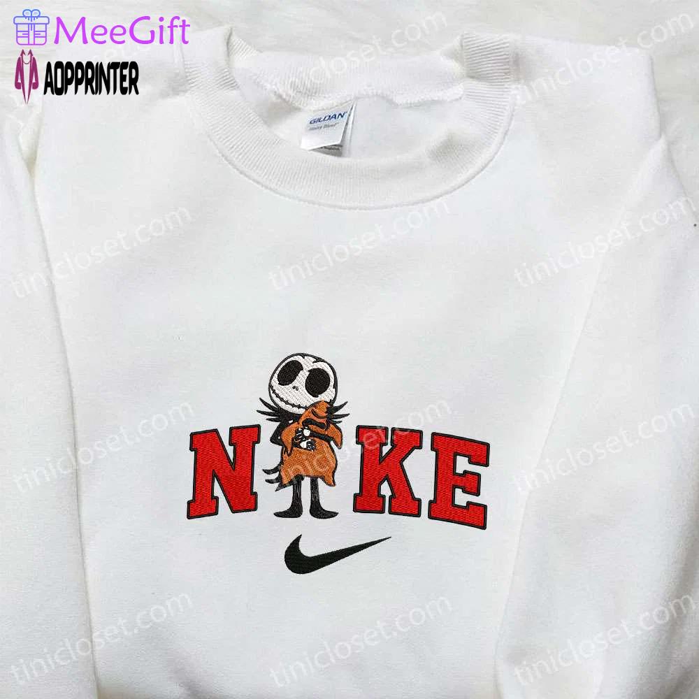Nike x jack skellington hugs oogie boogie embroidered sweatshirt – nightmare before christmas hoodie & t-shirt Embroidered Shirt