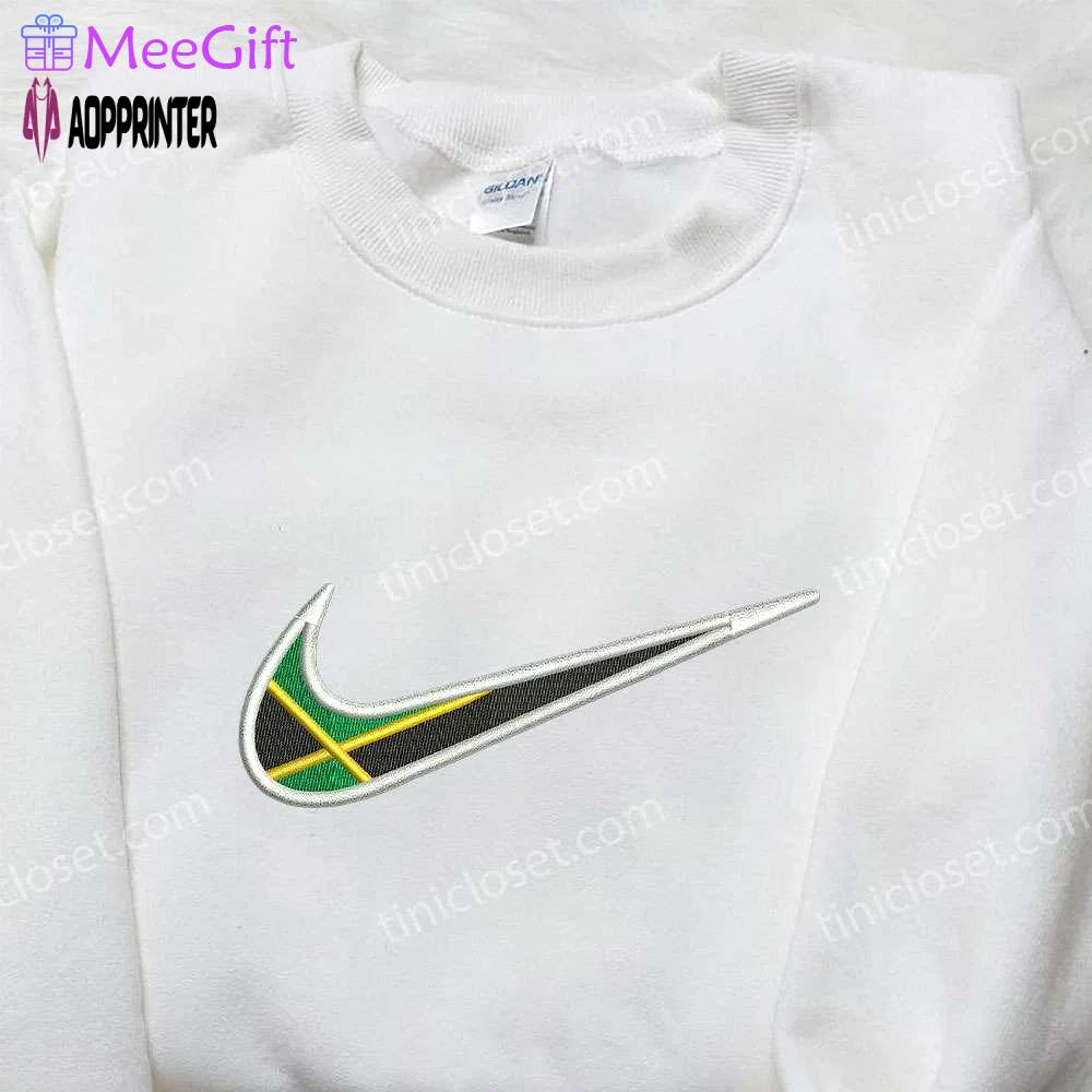 Nike x jamaican embroidered shirt: unique national day gift inspired by nike s style Embroidered Shirt