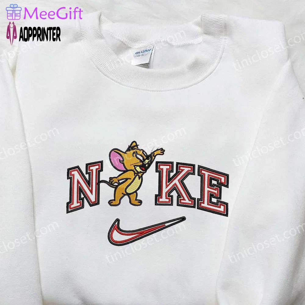 Nike x jerry embroidered shirt – cartoon & nike inspired design Embroidered Shirt