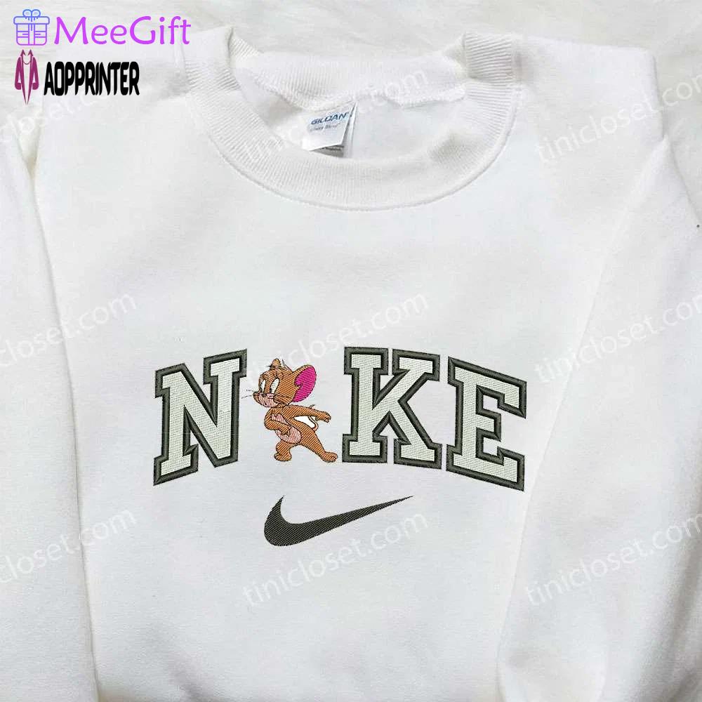 Nike x jerry embroidered shirt – cartoon & nike inspired stylish design Embroidered Shirt