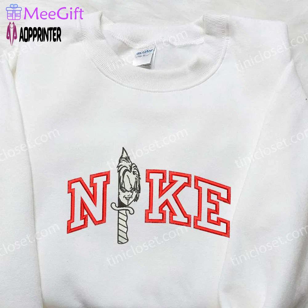 Nike x knife chucky embroidered shirt – halloween inspired nike shirt Embroidered Shirt