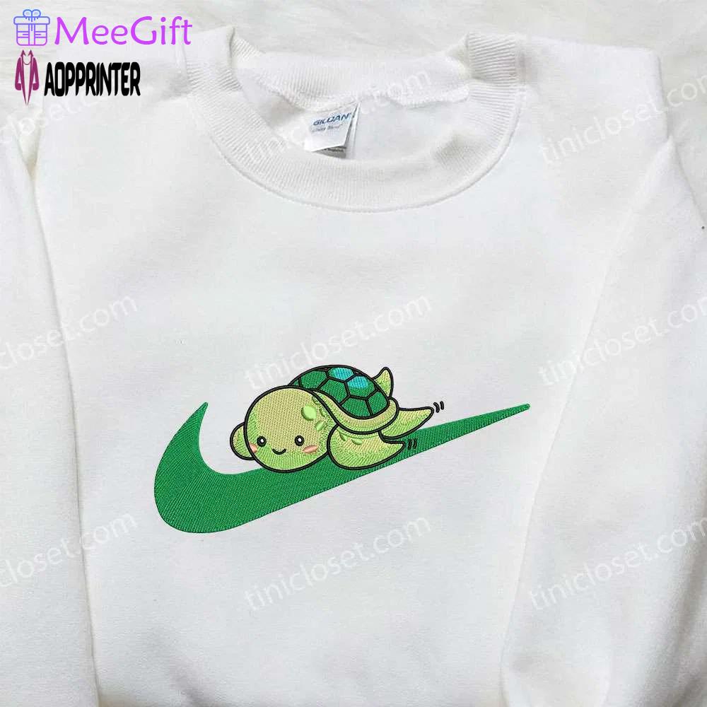 Nike x little turtles embroidered shirt: animal-inspired nike inspired design Embroidered Shirt