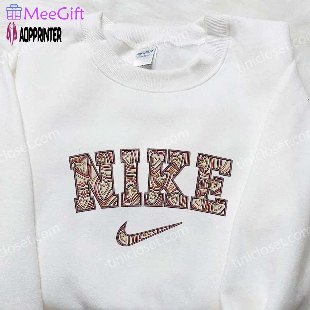Nike x love pattern embroidered shirt – best valentine s day gift Embroidered Shirt