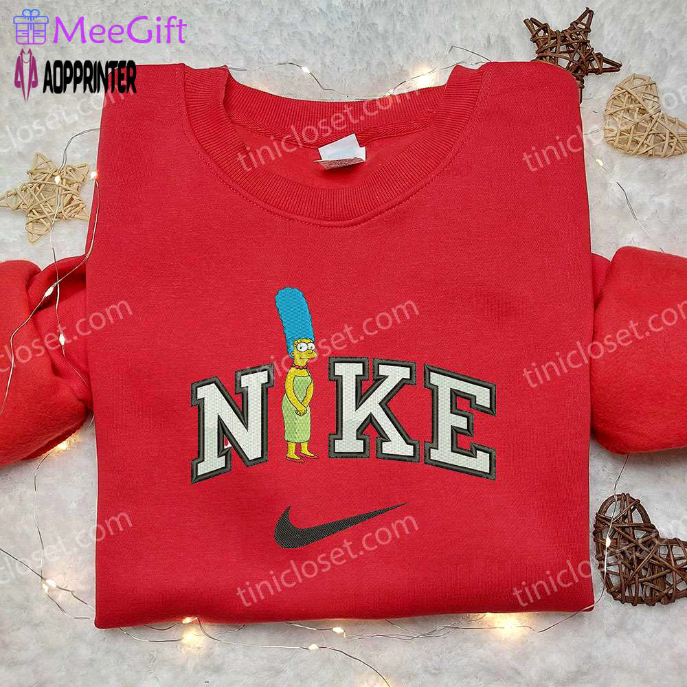 Nike x marge simpson hoodie: stylish embroidered sweatshirt with simpson cartoon design Embroidered Shirt