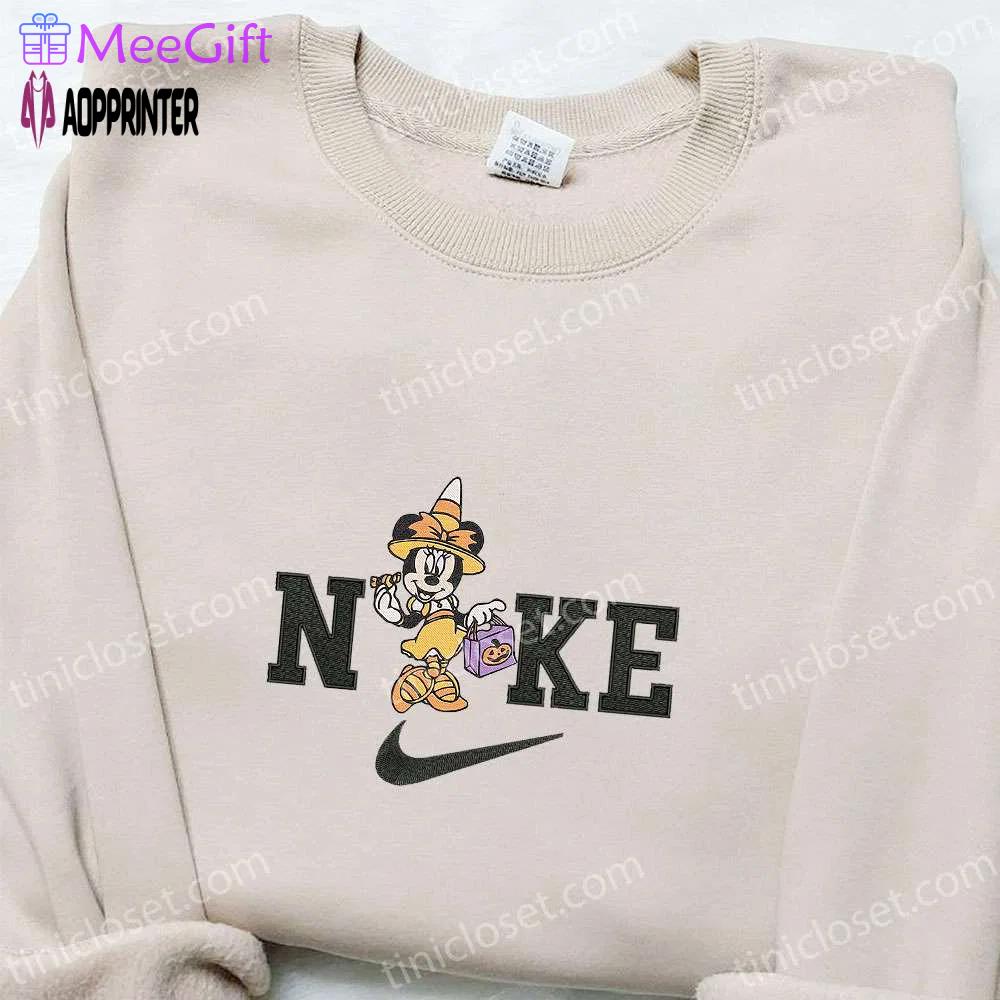 Nike x masquerade minnie: disney halloween embroidered sweatshirt hoodie & t-shirt Embroidered Shirt