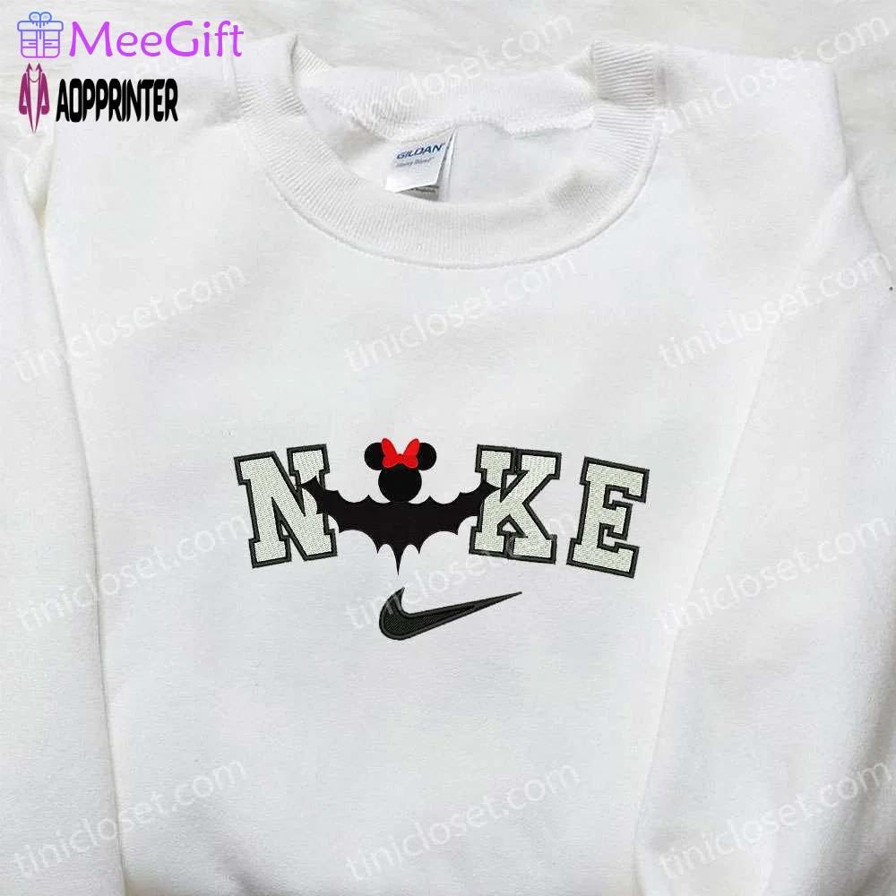 Nike x minnie mouse halloween embroidered shirt: disney inspired spooky & stylish Embroidered Shirt