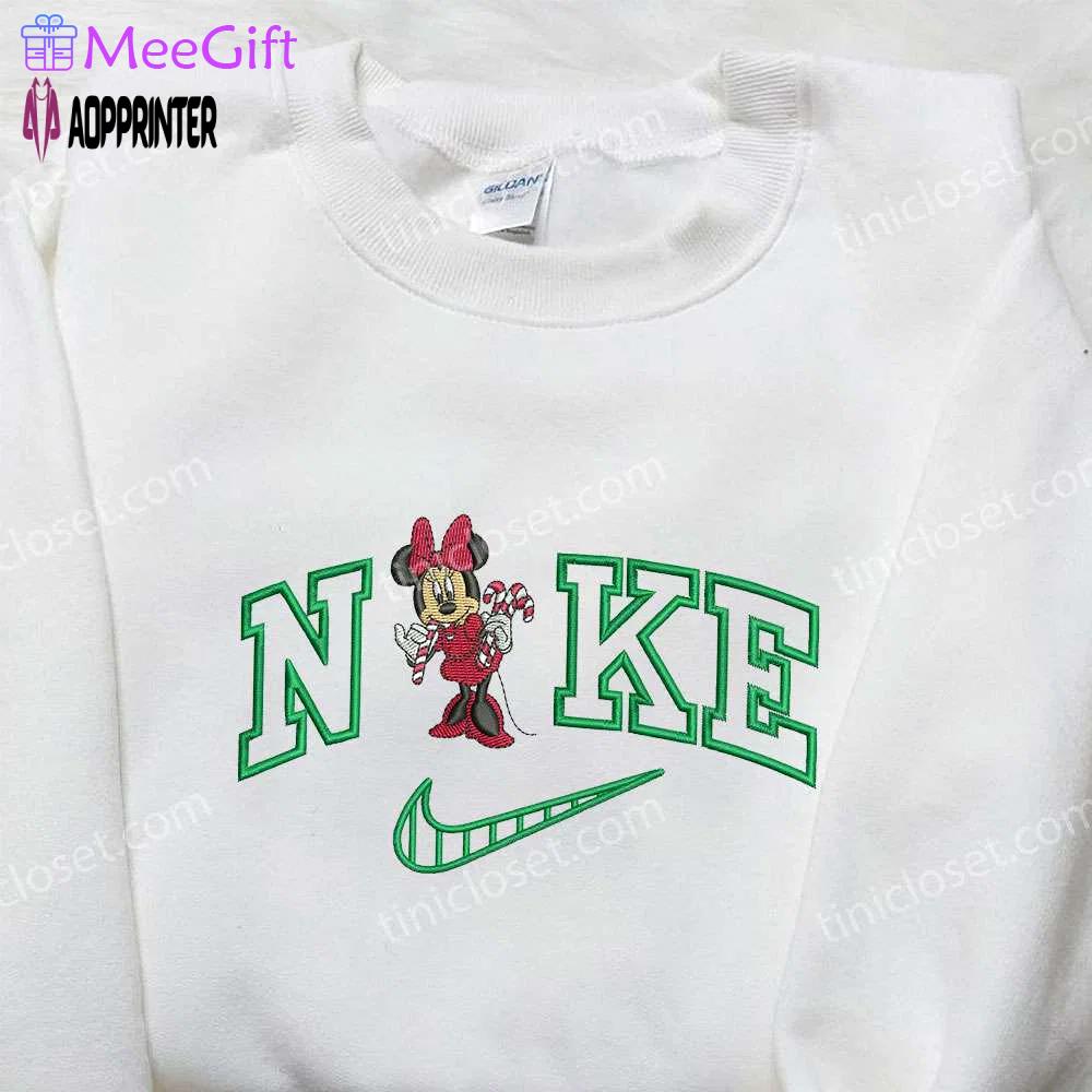 Nike x minnie xmas embroidered shirt: walt disney s best christmas shirt Embroidered Shirt