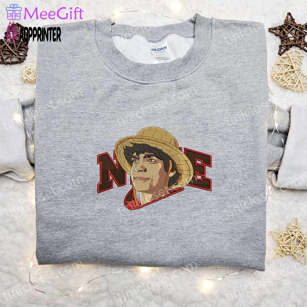Nike x monkey d luffy movie embroidered hoodie sweatshirt & t-shirt: anime-inspired nike collection Embroidered Shirt