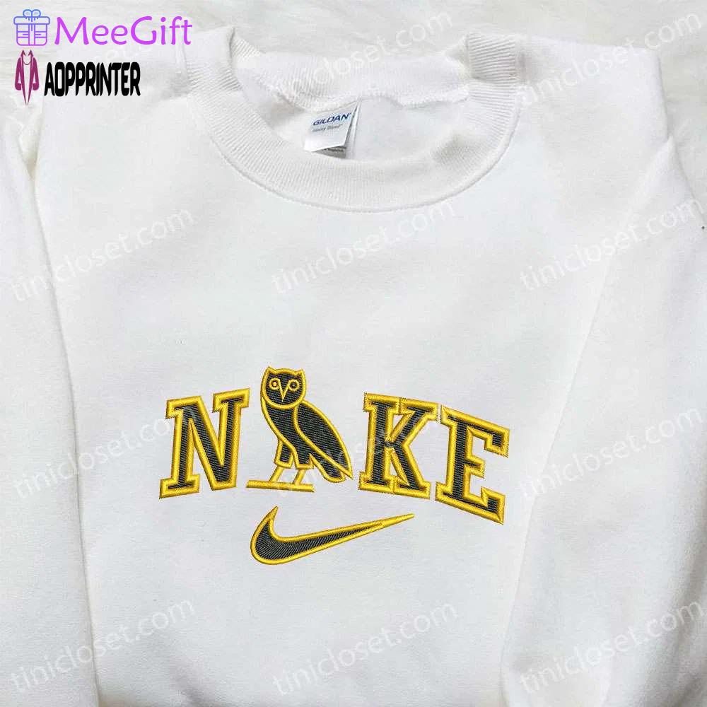 Nike x owl ovo embroidered hoodie & custom shirt: inspired nike t-shirt Embroidered Shirt