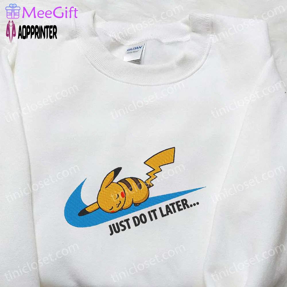 Nike x pikachu anime embroidered shirt – pokemon inspired t-shirt Embroidered Shirt