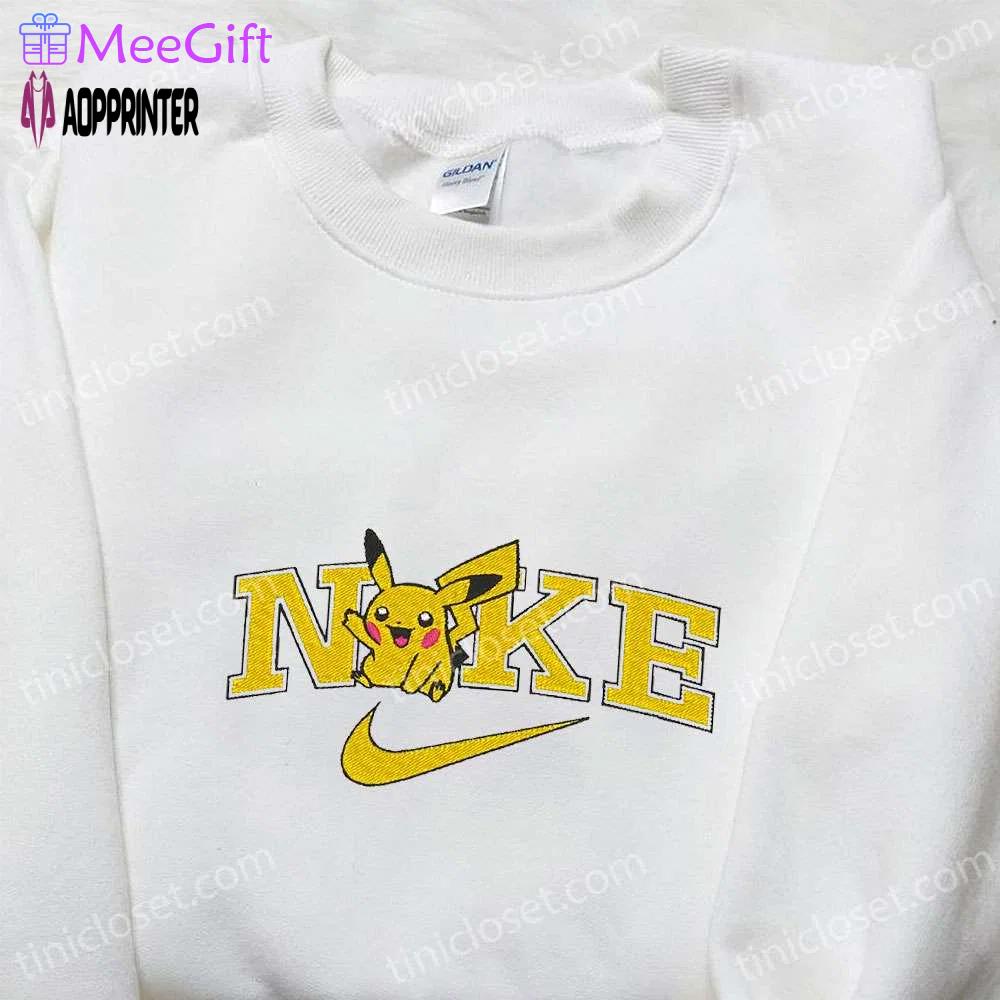 Nike x pikachu anime embroidered sweatshirt & shirt: pokemon inspired t-shirt Embroidered Shirt