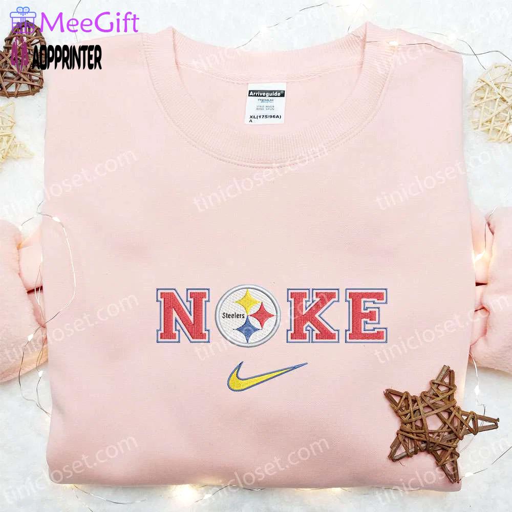 Nike x pittsburgh steelers logo embroidered t-shirt – nfl sports tee nike inspired shop now! Embroidered Shirt