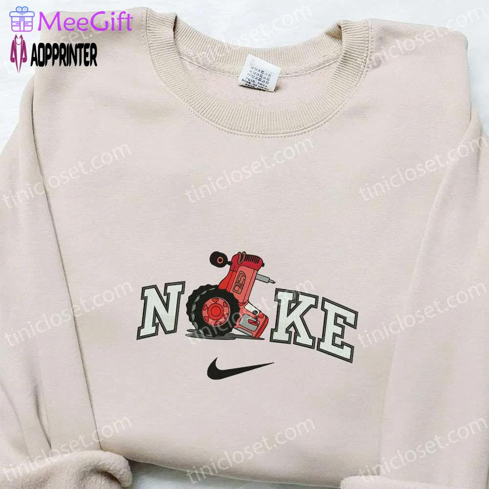Nike x pixar cars embroidered sweatshirt: disney cartoon shirt & inspired t-shirt Embroidered Shirt