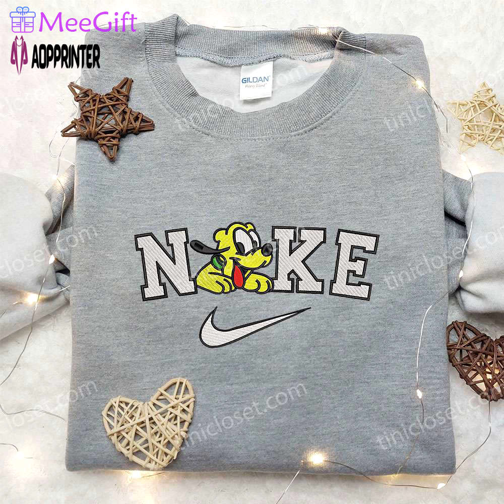 Nike x pluto & mickey mouse embroidered sweatshirt & shirt: disney-inspired & nike branded apparel Embroidered Shirt