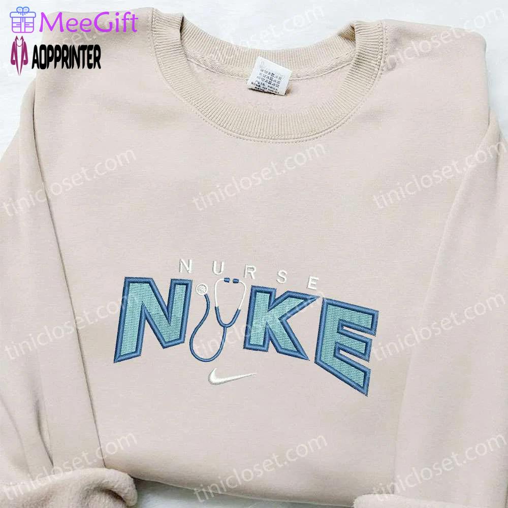 Nike x stethoscope embroidered hoodie & t-shirt: perfect family gift nike inspired apparel Embroidered Shirt