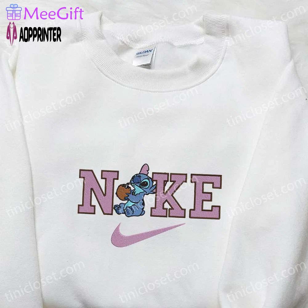 Nike x stitch coconut embroidered sweatshirt – lilo & stitch hoodie nike inspired t-shirt Embroidered Shirt