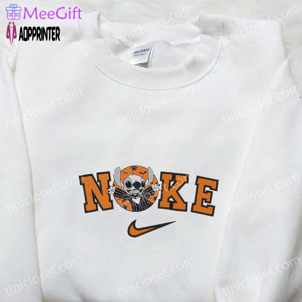 Nike x stitch jack skellington embroidered shirt: cool halloween inspired tee Embroidered Shirt