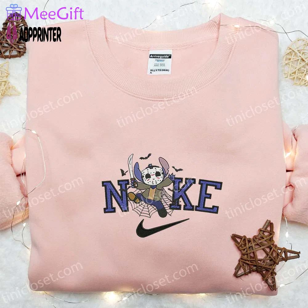Nike x stitch jason voorhees embroidered t-shirt hoodie & sweatshirt: adorable halloween collection Embroidered Shirt