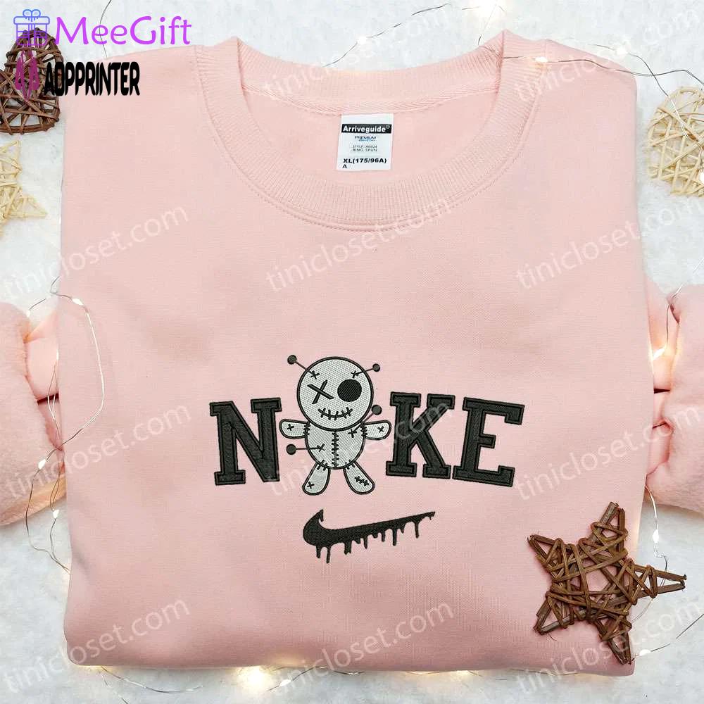 Nike x thinking of you voodoo doll embroidered shirt: best halloween gift for family Embroidered Shirt