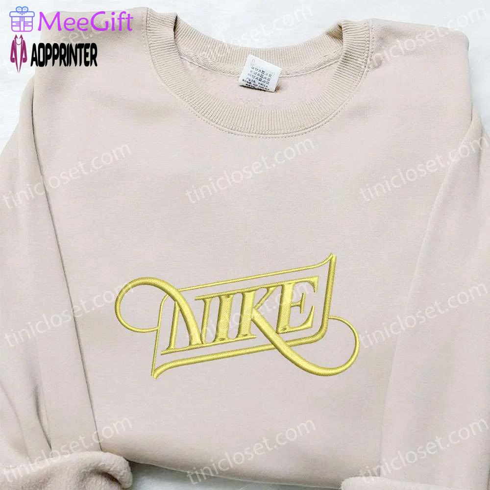 Nike x typography embroidered sweatshirt: stylish nike inspired hoodie perfect birthday gift Embroidered Shirt