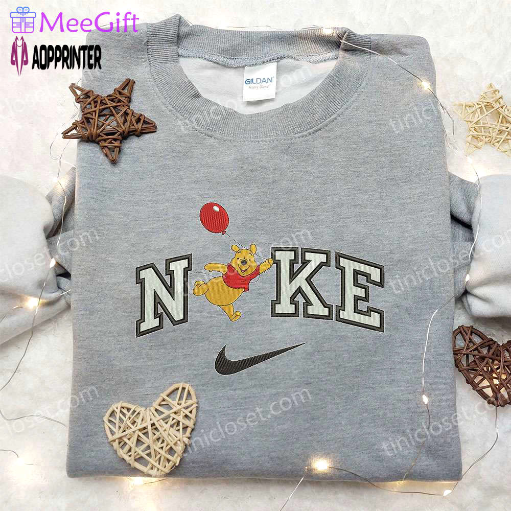 Nike x winnie the pooh balloon embroidered sweatshirt: trendy nike inspired shirt Embroidered Shirt