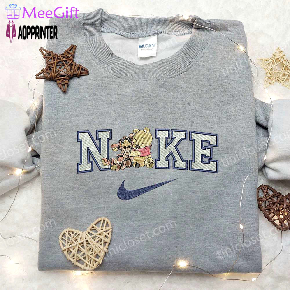 Nike x winnie the pooh & tigger sweatshirt: embroidered inspired shirt Embroidered Shirt