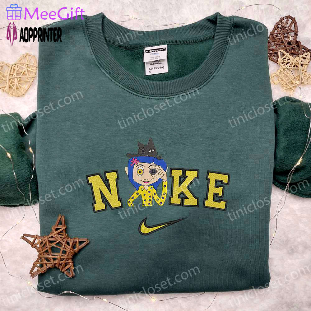 Nike x witch button eyed girl halloween embroidered shirt – adorable & inspired Embroidered Shirt