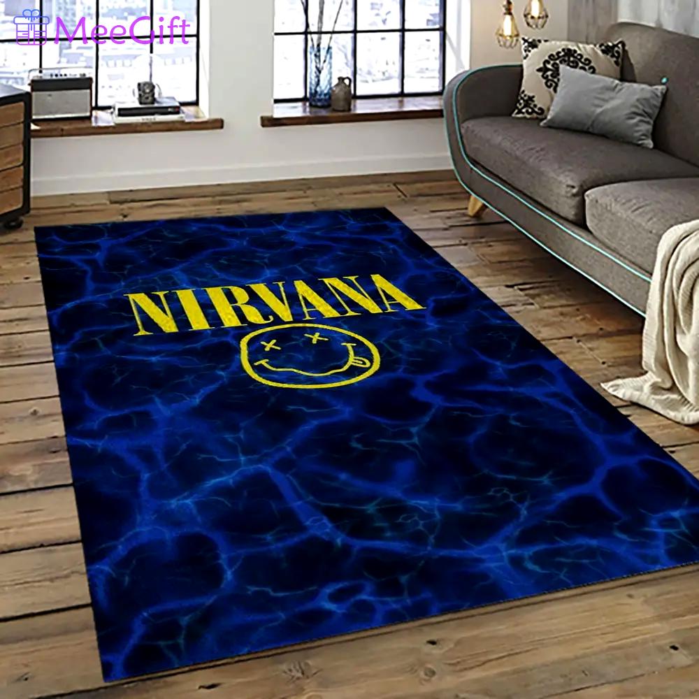 Nirvana rock band punk rock music retangle carpet area rug home decor best gift for fan and friends nv19 Rectangle Rug