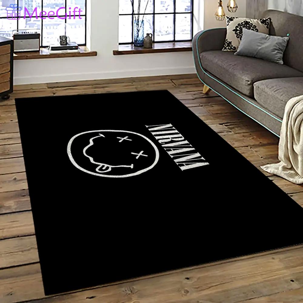 Nirvana rock band punk rock music retangle carpet area rug home decor best gift for fan and friends nv58 Rectangle Rug