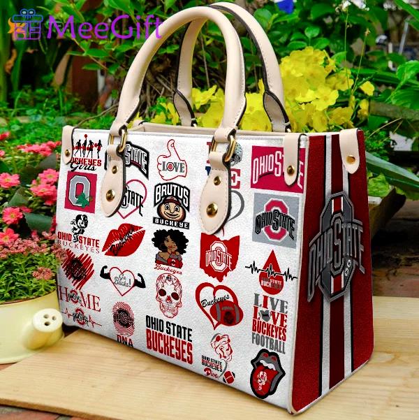 Ohio state buckeyes 2 leather handbag gift for women 2896 Women Leather Hand Bag