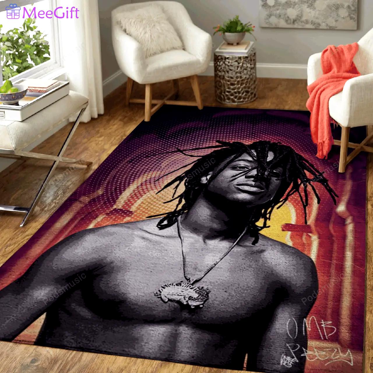 Omb peezy rap music art for fans area rug living room carpet rug regtangle carpet floor decor home decor Rectangle Rug