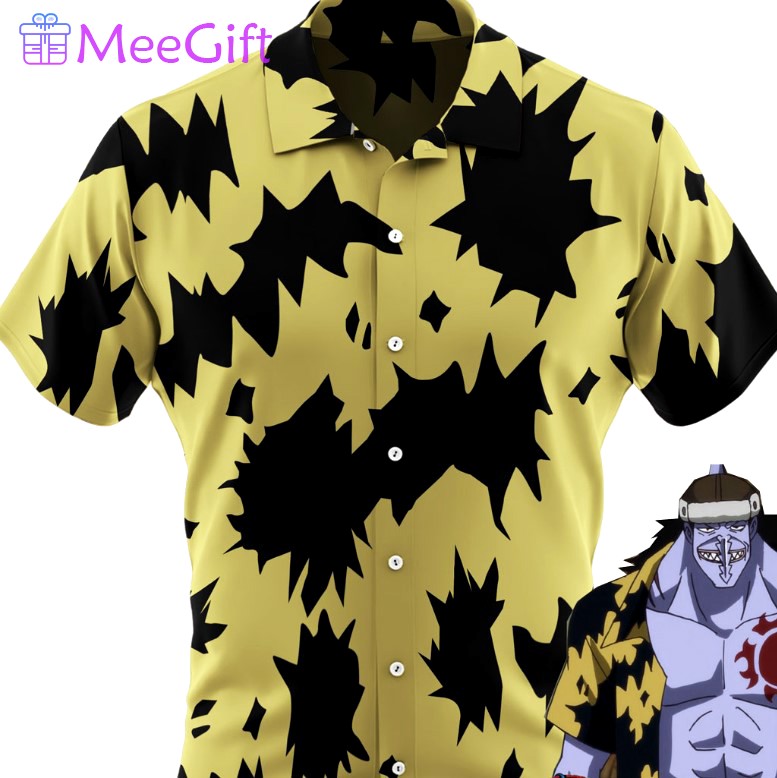 One piece arlong the saw button up hawaiian shirt Hawaii Shirt Shorts & Flip Flops