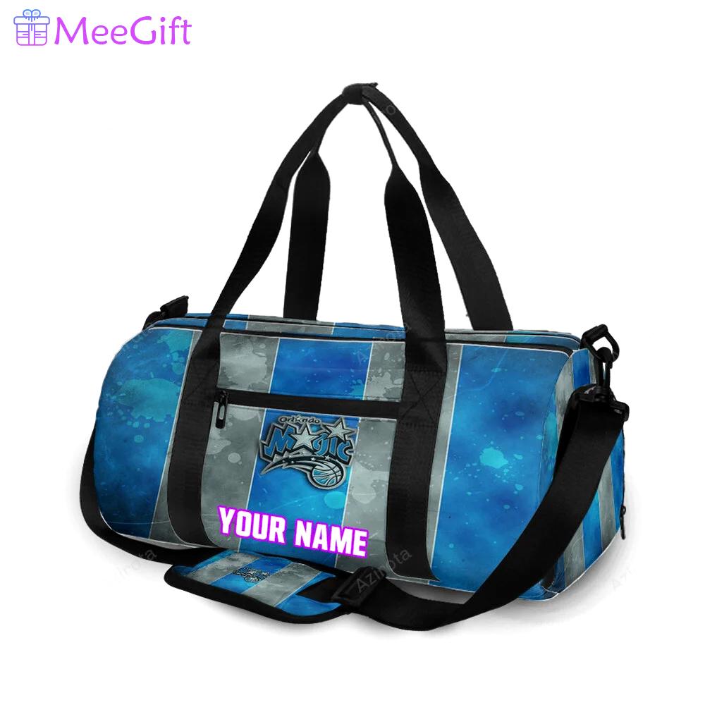 Orlando magic blue white color splash personalized name travel bag gym bag 661 Travel Bag
